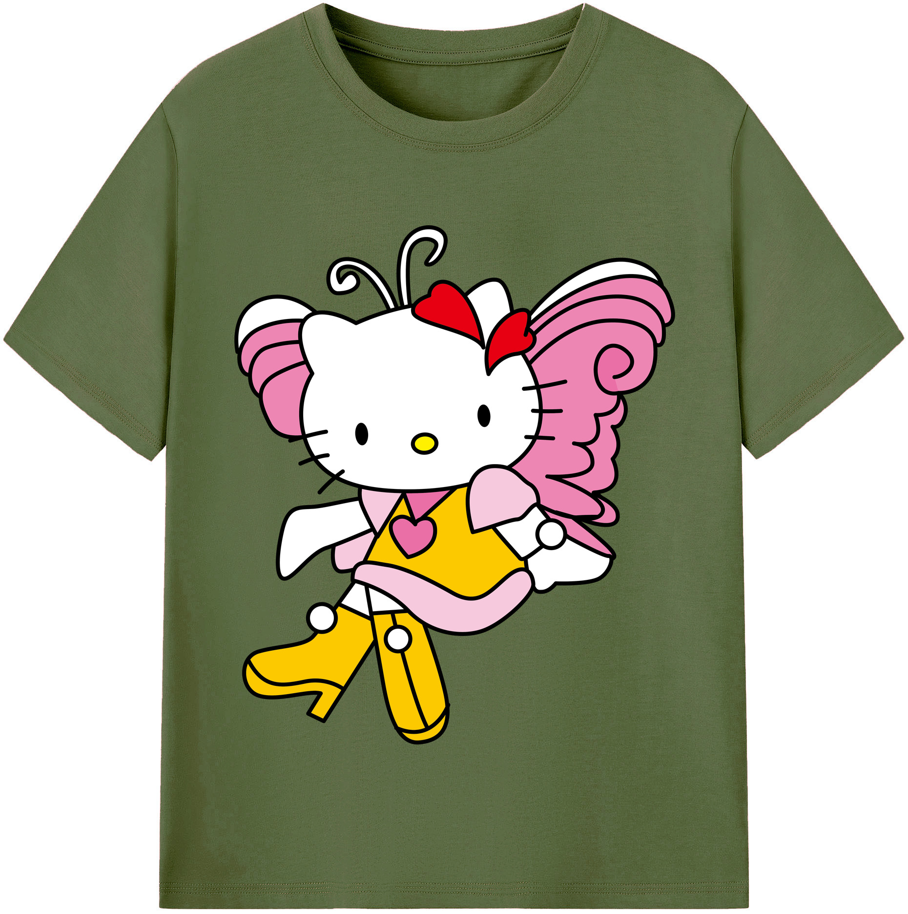 （画像用） Hello Kitty ハローキティ 綿100％半袖Tシャツ（フロントプリント）